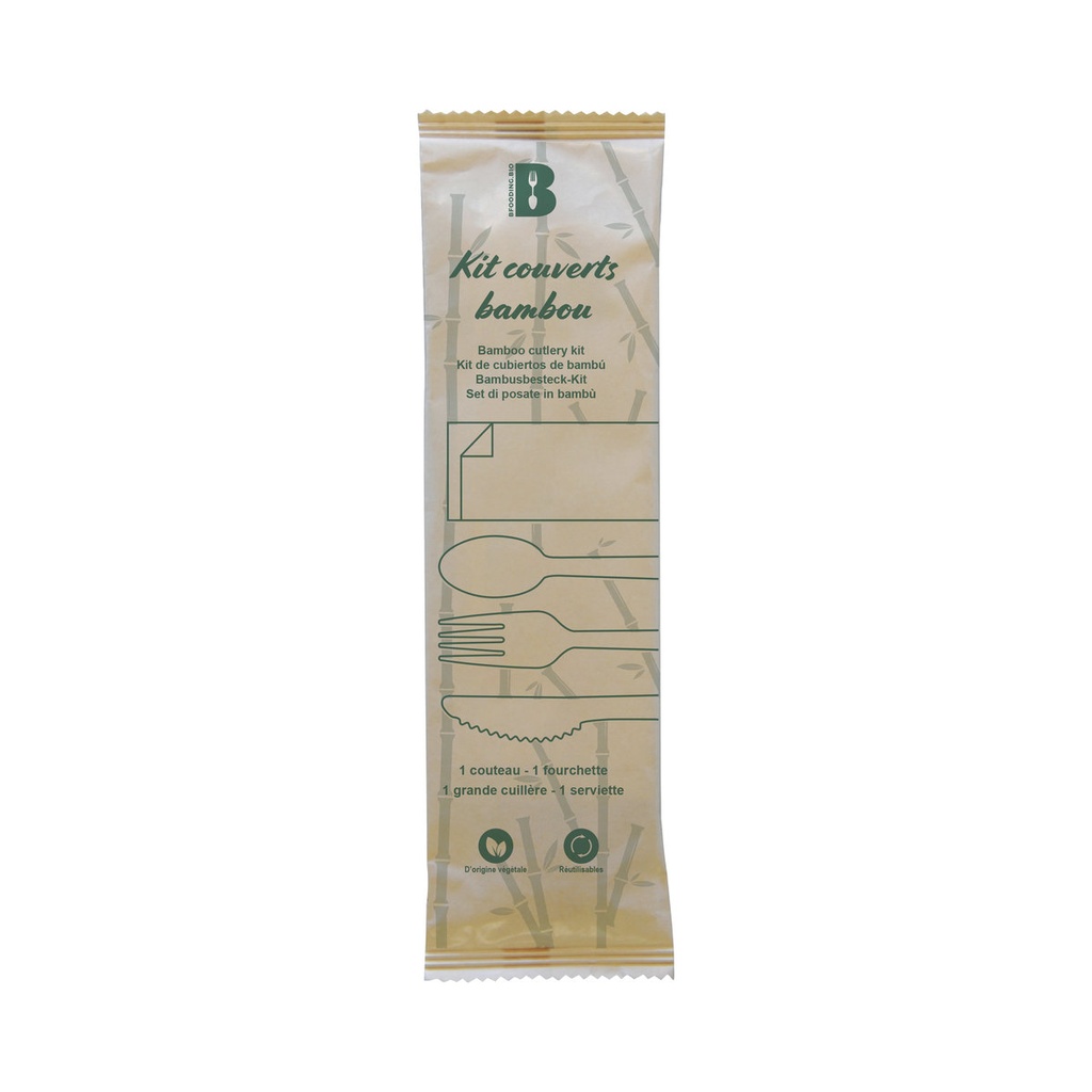 EB0071 KIT COUVERT 4/1 bambou (cout+fourch+cuil soupe+serv) - vue 2