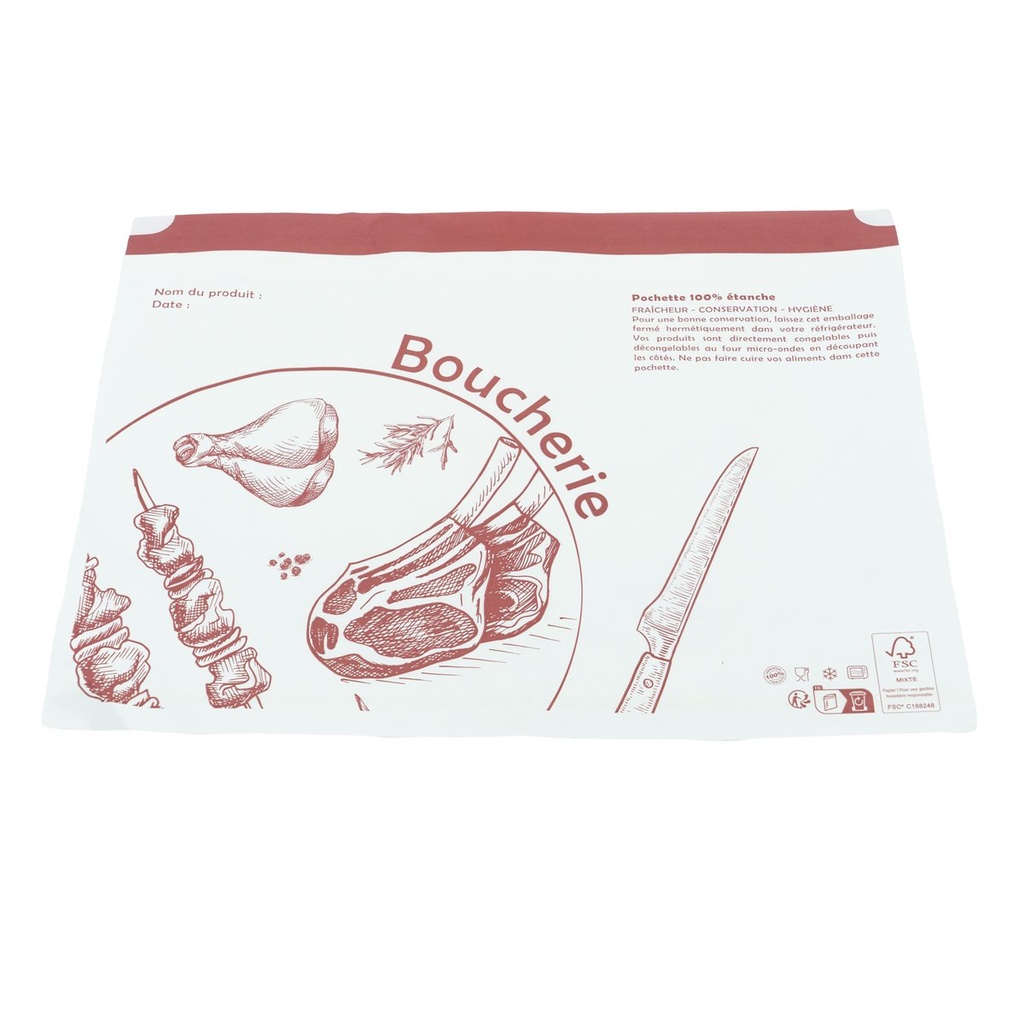 EN0049 Pochette boucherie 1 couleur - 330x250mm/500 - vue 2