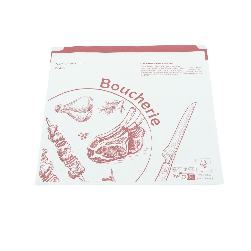 EN0051 Pochette boucherie 1 couleur - 250x250mm/1000 - vue 2