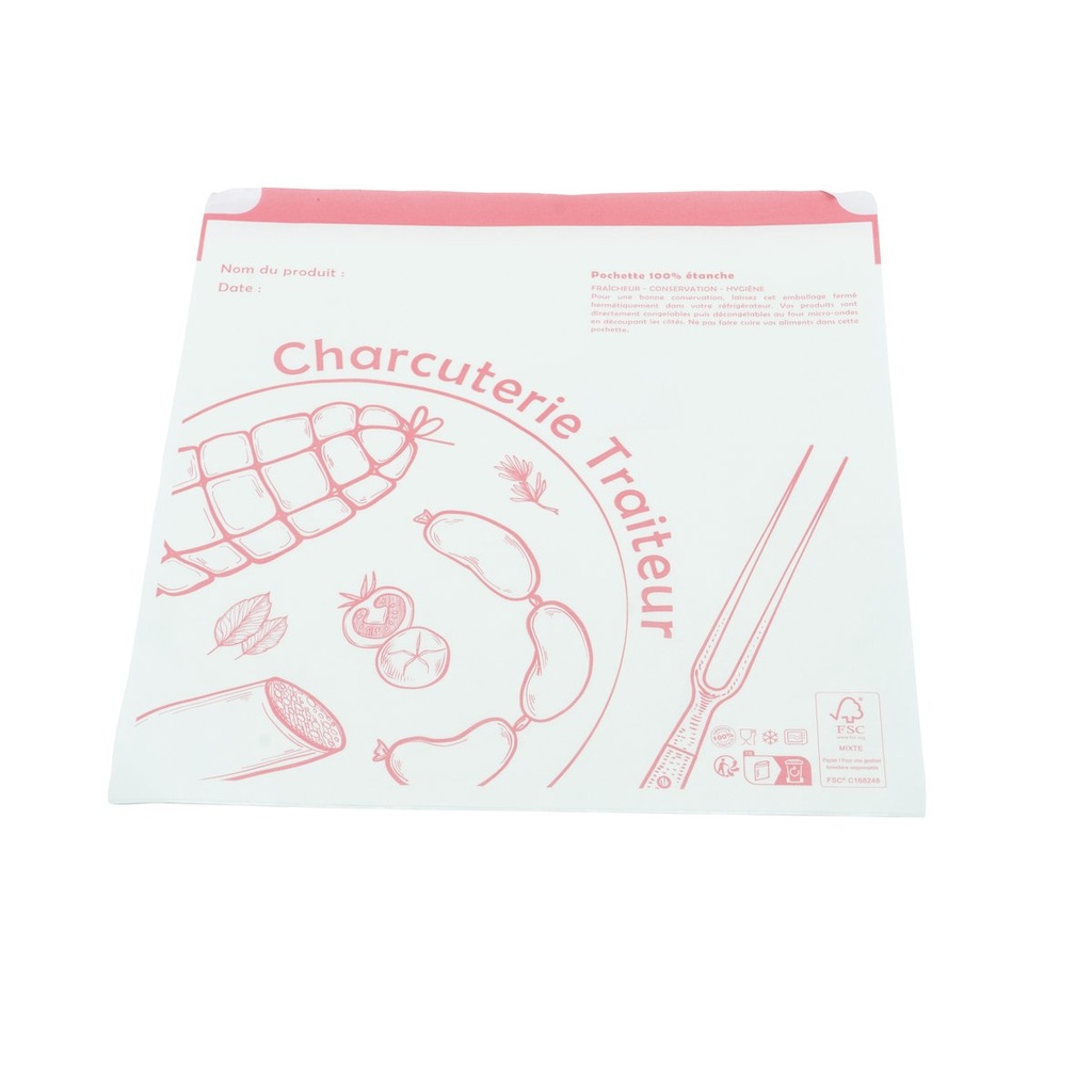 EN0054 Pochette charcuterie PPT - 250x250mm/1000 - vue 2