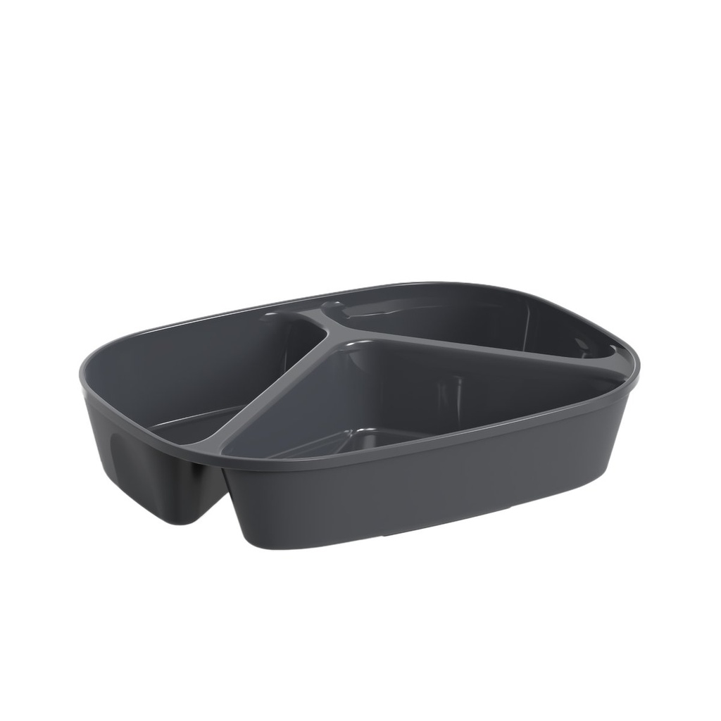 EN0481 BARQUETTE REPAS REEMPL 3 COMP 440 + 275 + 165ML - GRIS - vue 2