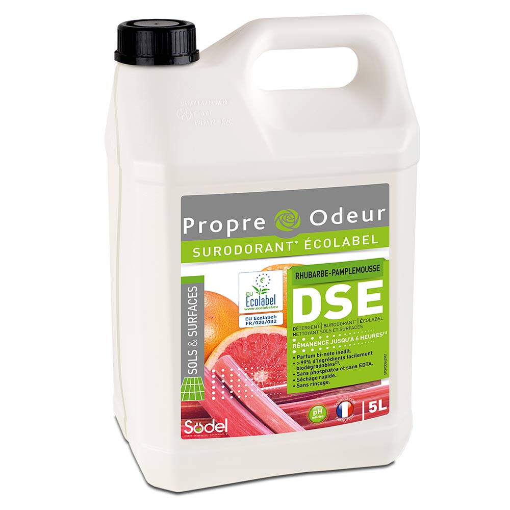 Détergent surodorant écolabel sols Rhubarbe-Pamplemousse — DSE 5L