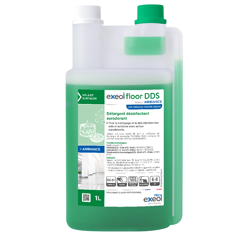 Détergent désinfectant surodorant sols Ambiance — DDS Exeol Floor 1L