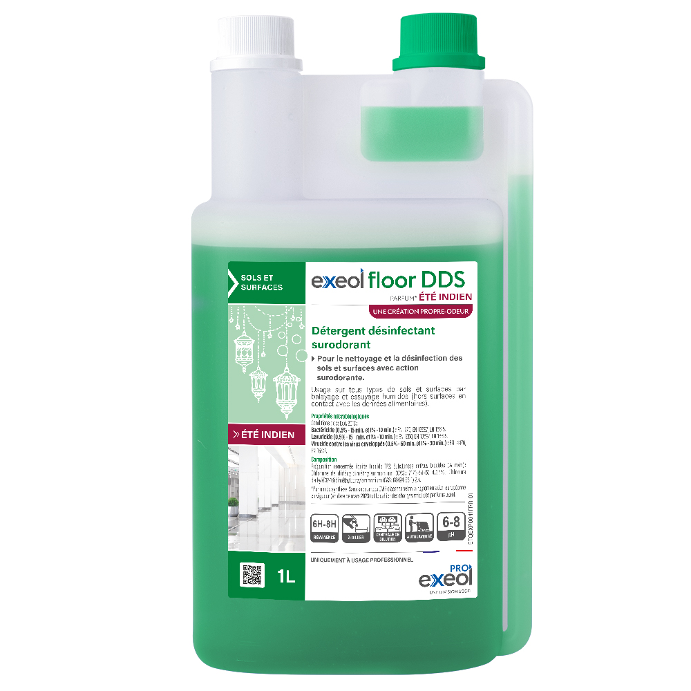 Détergent désinfectant surodorant sols Été indien — DDS Exeol Floor 1L