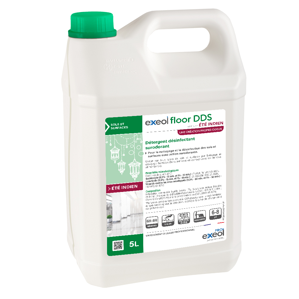 Détergent désinfectant surodorant sols Été indien — DDS Exeol Floor 5L