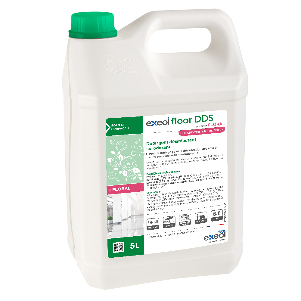 Détergent désinfectant surodorant Floral 5L professionnel