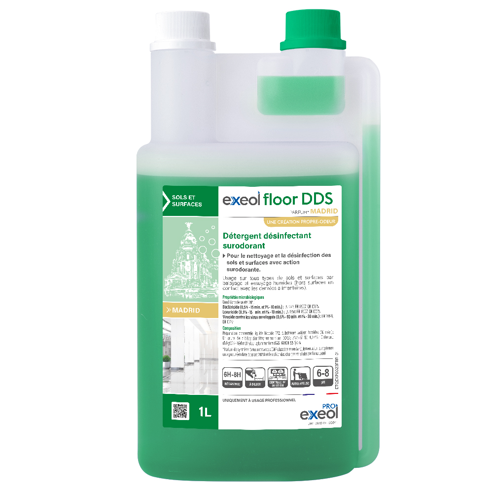 Détergent désinfectant surodorant sols Madrid — DDS Exeol Floor 1L