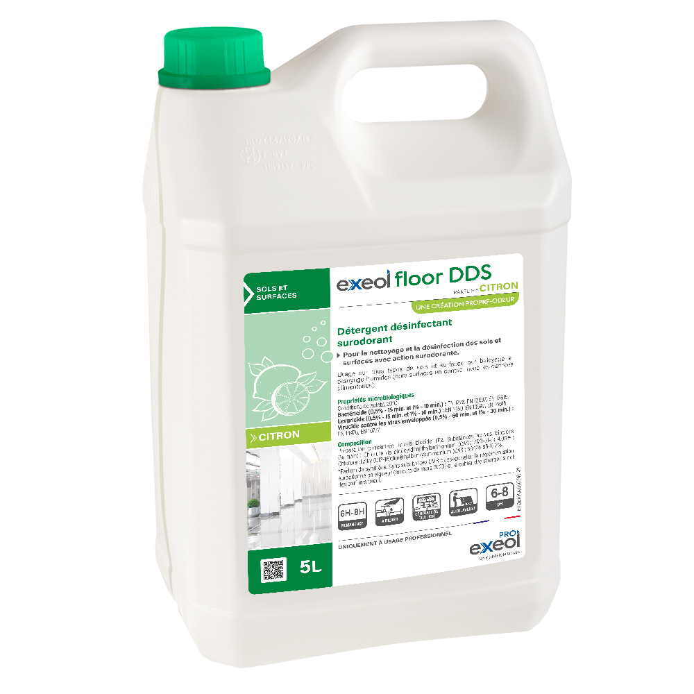 Détergent désinfectant surodorant sols Citron — DDS Exeol Floor 5L