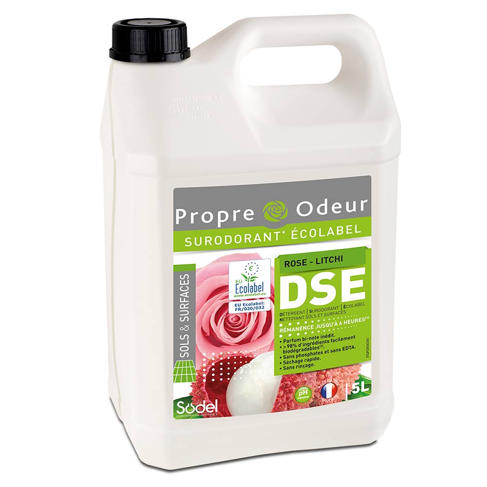 Détergent surodorant écolabel sols Rose-Litchi — DSE 5L