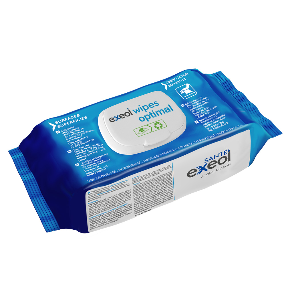 Lingettes désinfectantes sans alcool — Exeolwipe Optimal x100
