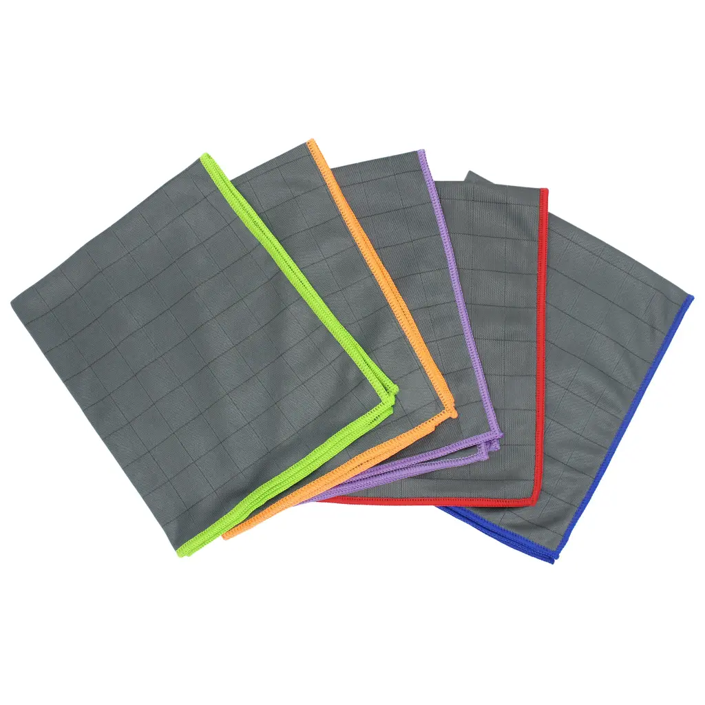 Chiffon microfibre carbone 40x50 cm — paquet de 5 panaché