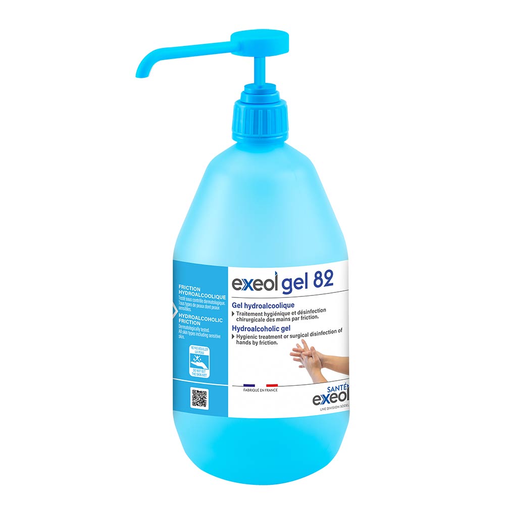 Gel hydroalcoolique professionnel — flacon 1 L avec pompe