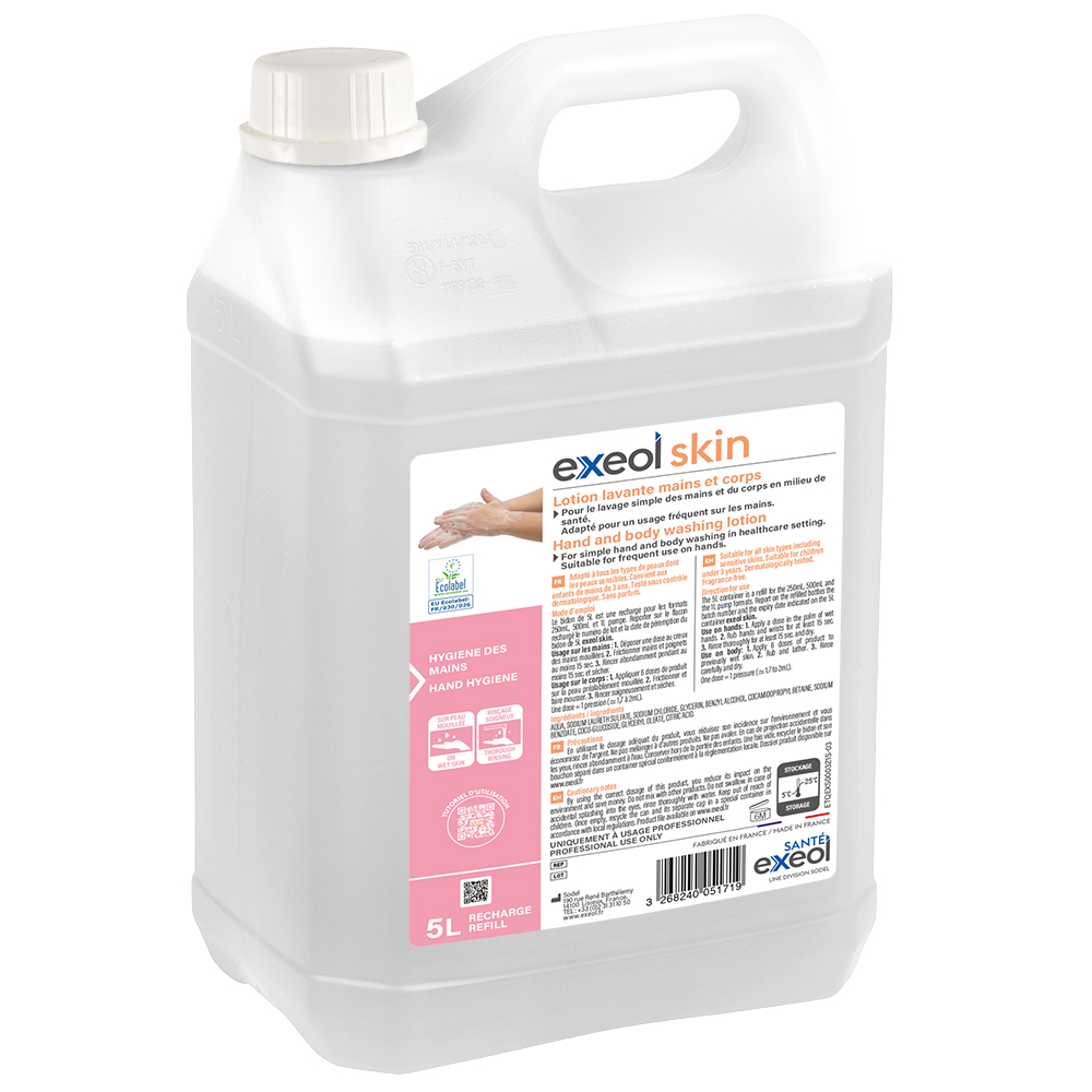 Lotion lavante mains écolabel — bidon 5 L - Exeol Skin