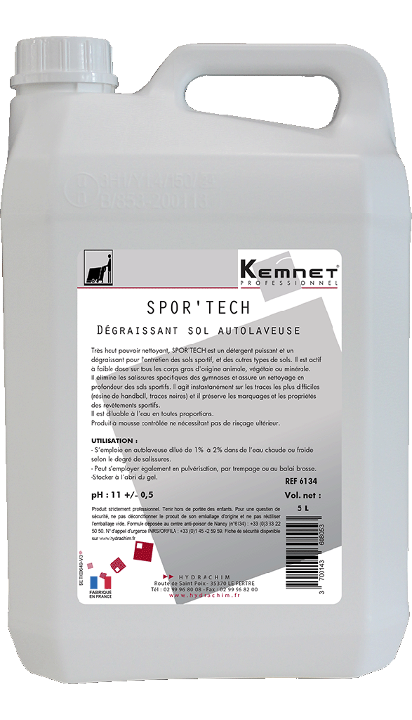 Détergent dégraissant sols sportifs SPOR'TECH - 5 L
