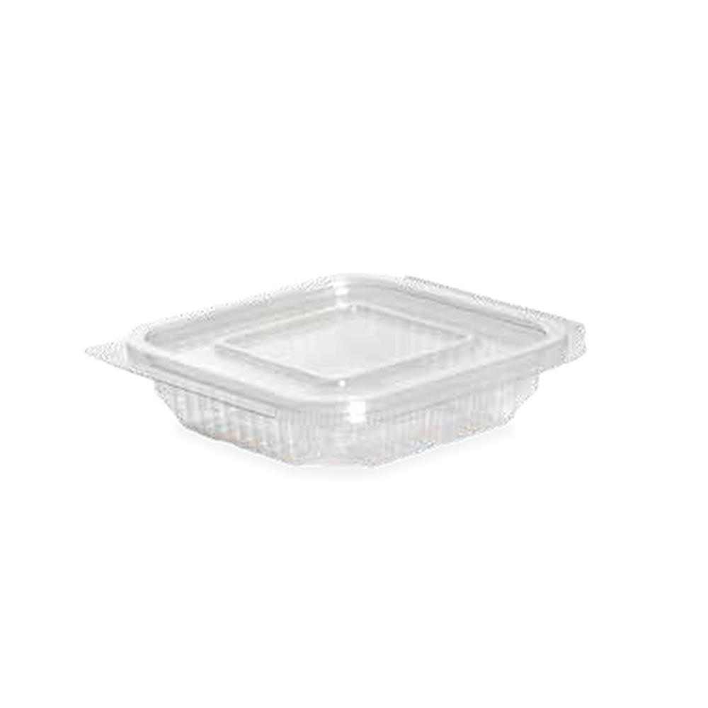 Barquette salade charniére carrée 150 ml APET (temoins repas)/50 (PCB12)