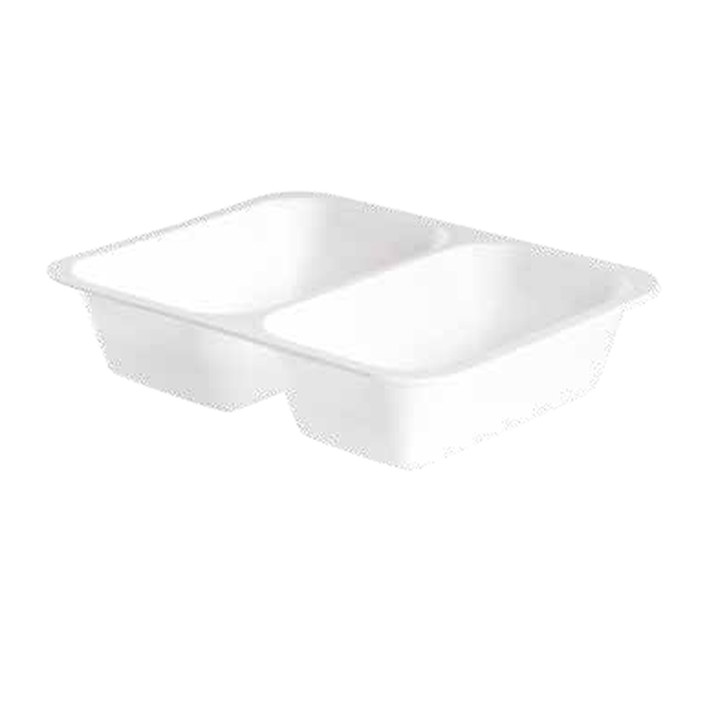 Plat PP 2 compartiments blanc hauteur 50cm carton 360  (PCB1)