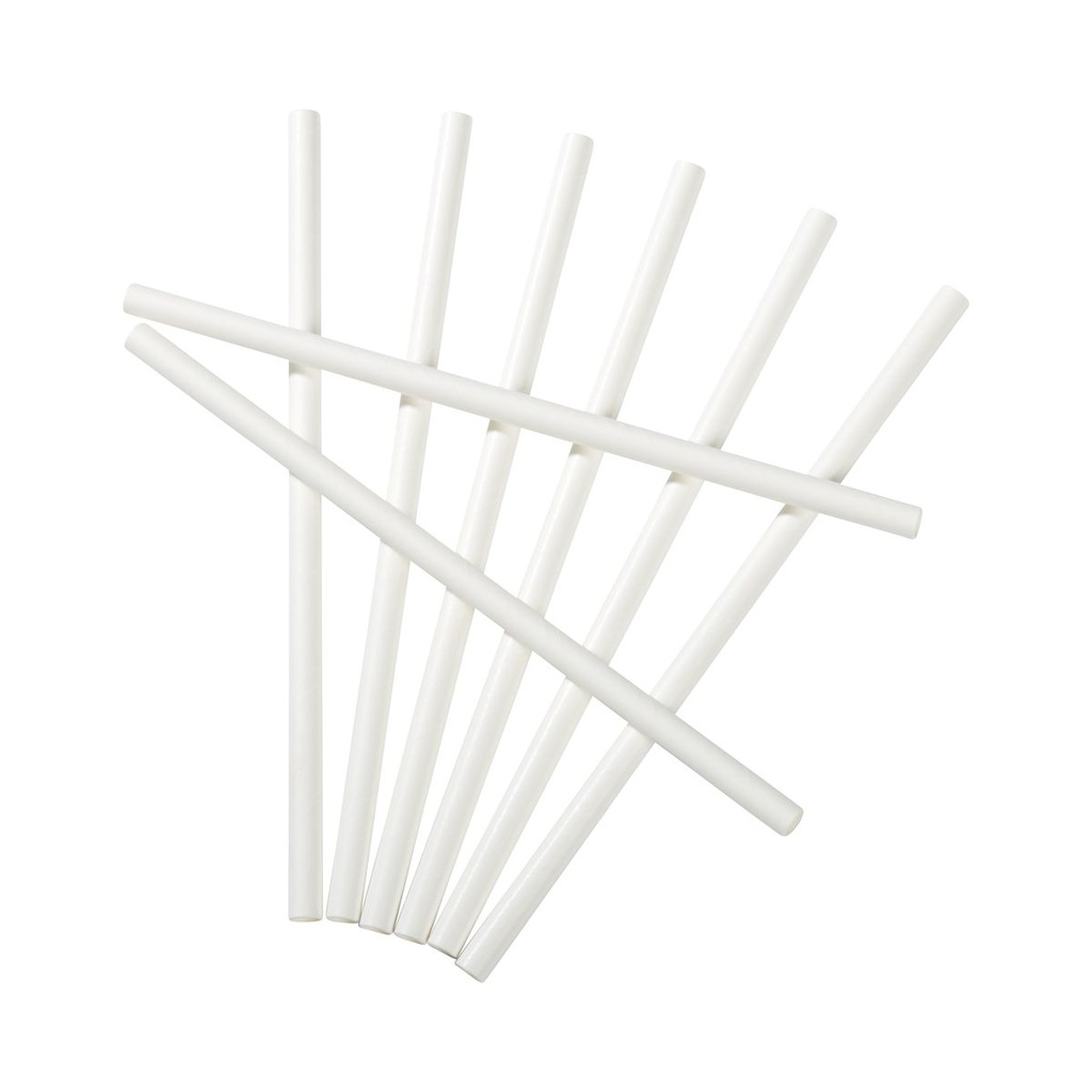 PAILLE CARTON BLANC 6X197mm EMBALEES /500 (PCB10)