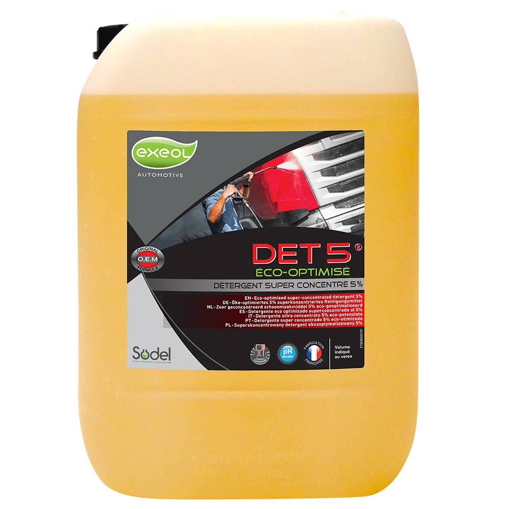Shampoing carrosserie & dégraissant concentré DET 5 - Bidon 5 L