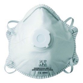 Masque FFP2 à coque avec valve PP blanc — boîte de 10