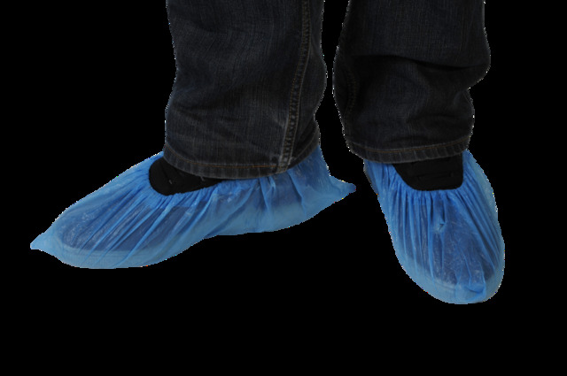 Surchaussure jetable CPE bleue — paquet de 100