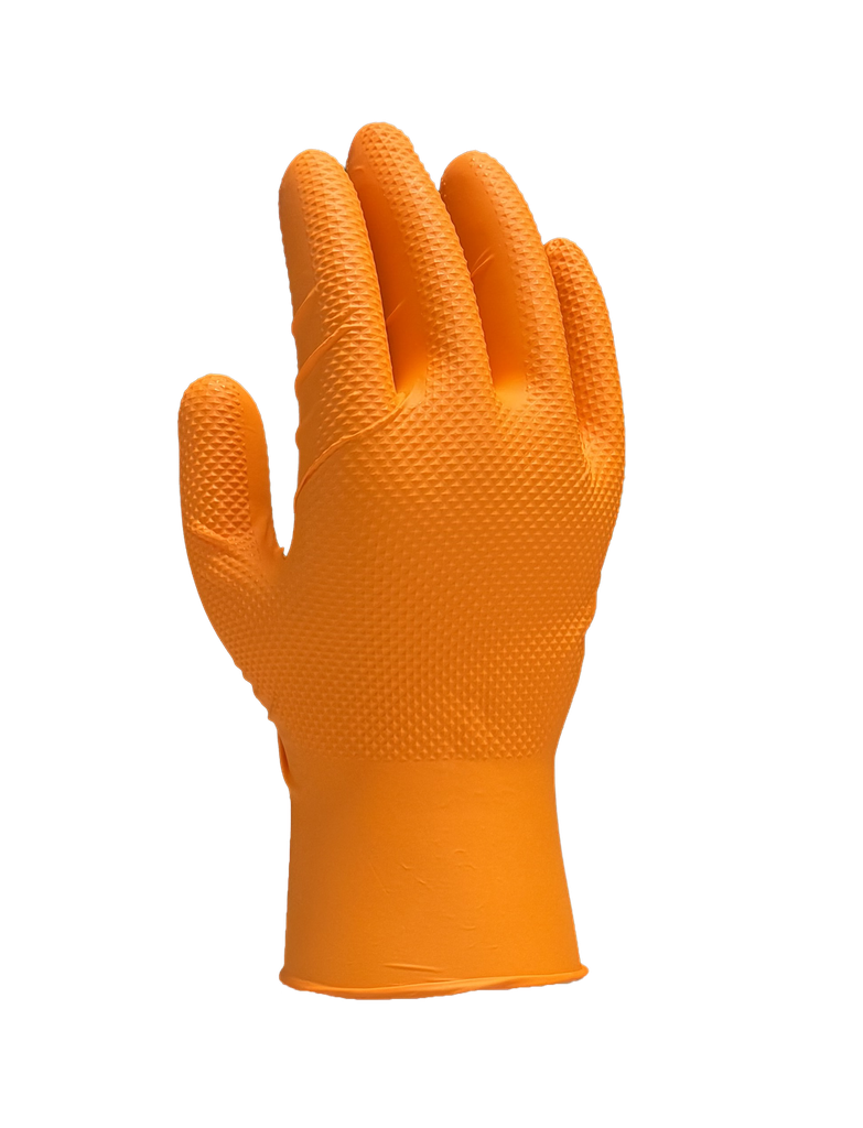 Gant nitrile orange non poudré taille L — boîte de 50