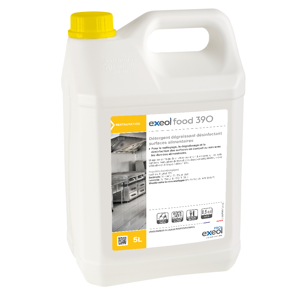 Détergent dégraissant désinfectant alimentaire — Exeol Food 390 5L