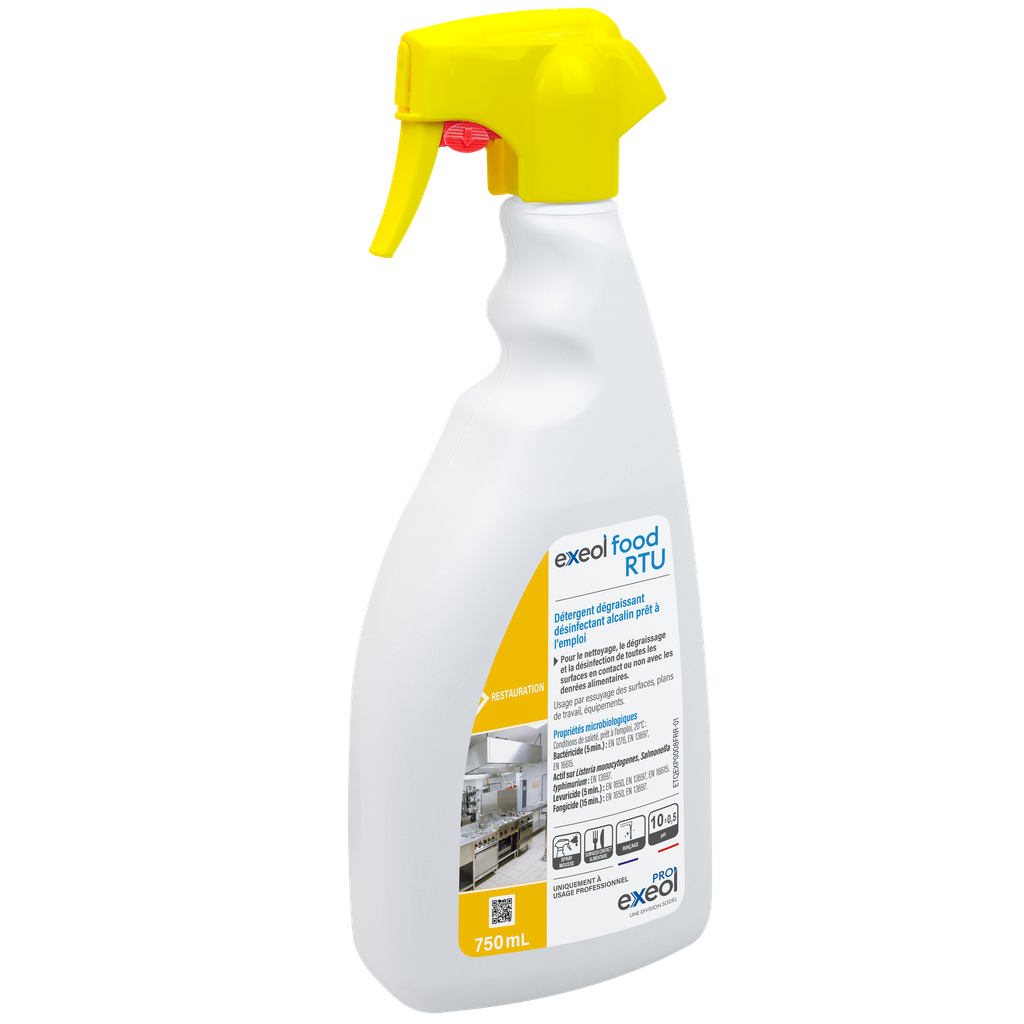 Désinfectant dégraissant alimentaire PAE — Exeol Food RTU 750 ml