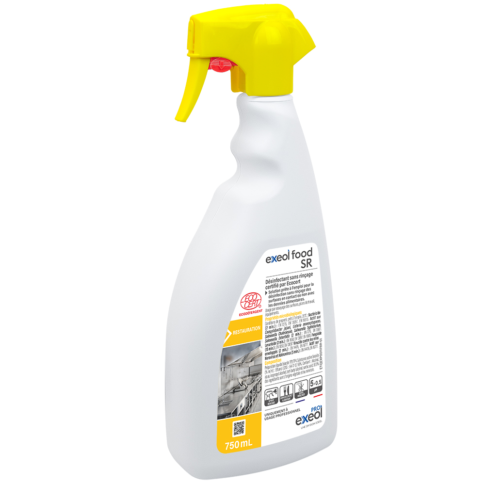 Désinfectant alimentaire sans rinçage écocert — Exeol Food SR 750 ml