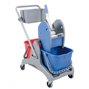 Chariot Duo Tristar + Presse  2X15L + P/Produits poignee metal reversible - pous