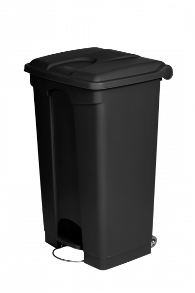 POUBELLE NOIRE PLASTIQUE RECYCLÉ - 90L