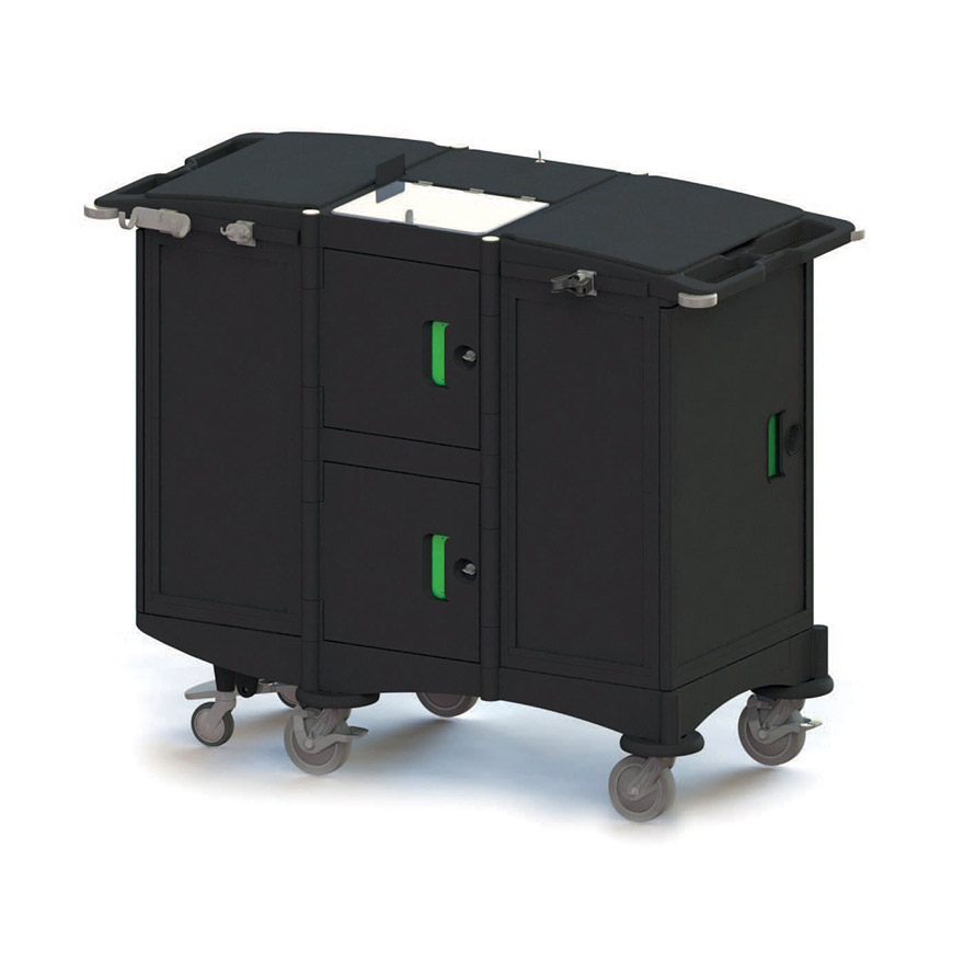 CHARIOT DE COLLECTE AVEC DEUX CARÉNAGES "BLACK IS GREEN"