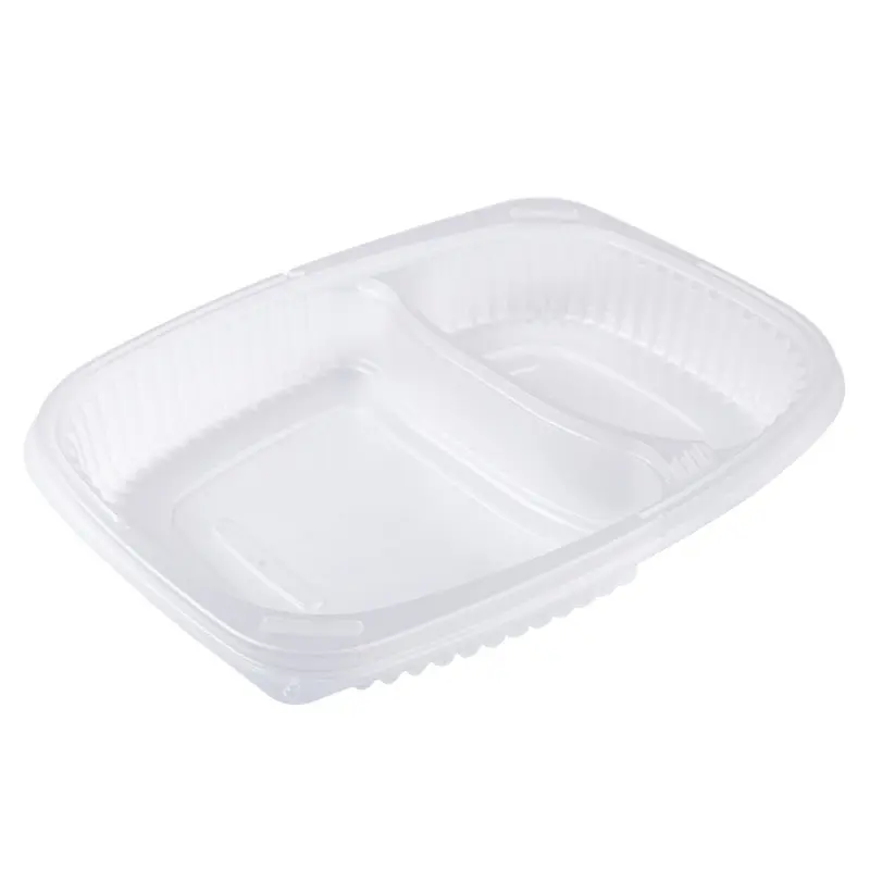 Barquette Cookipack 2 compartiments 1250 ml transparente micro-ondable/40(PCB8)
