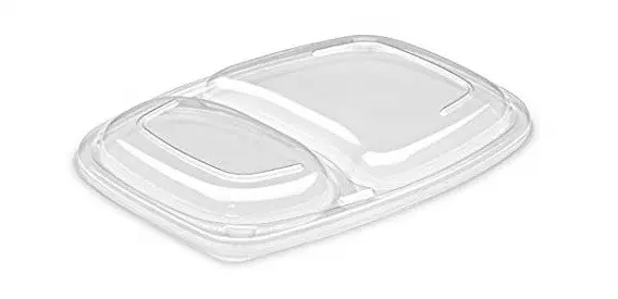 Couvercle Cookipack transparent OPS pour barquette 2 compartiments 1250 ml/20(PCB16)