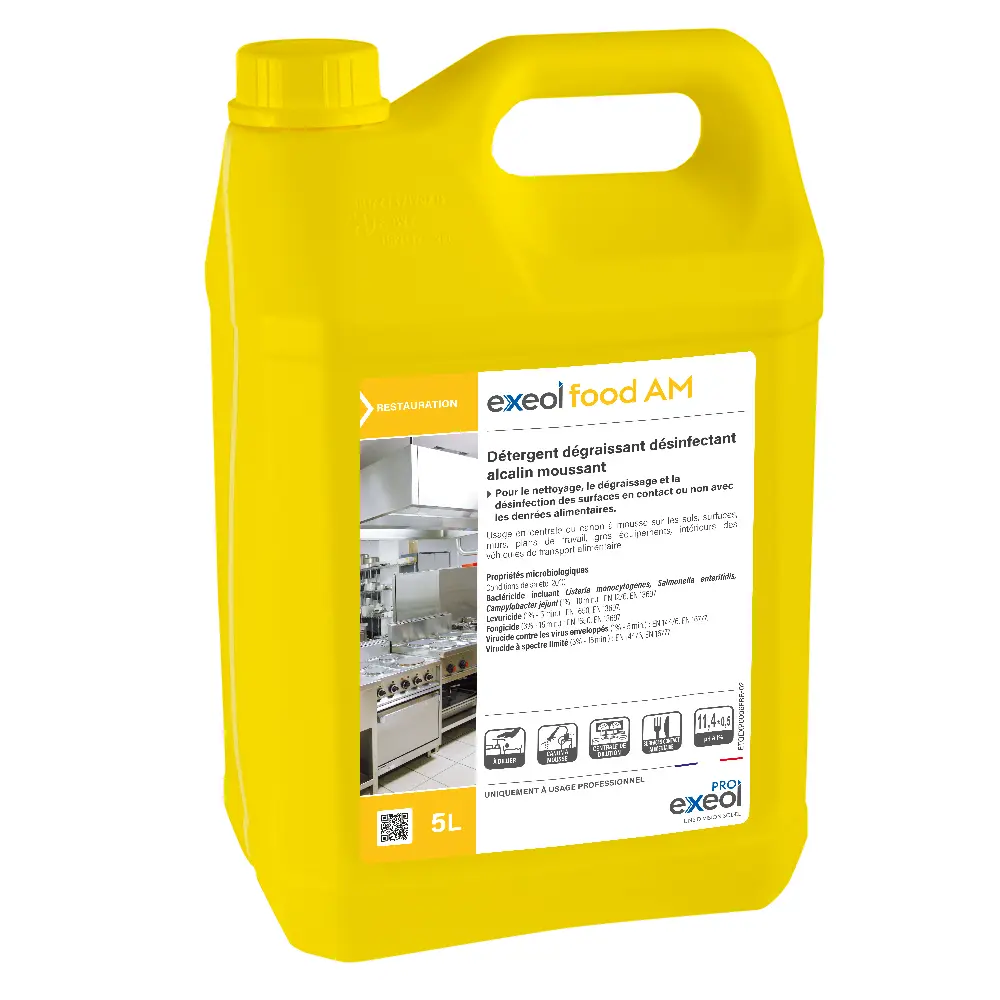 Dégraissant désinfectant alimentaire moussant — Exeol Food AM 5L