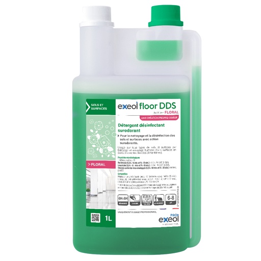 [DE0046] Détergent désinfectant surodorant sols Floral — DDS Exeol Floor 1L