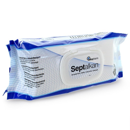 [DE0176] Lingettes nettoyantes & désinfectantes sans alcool — Septalkan paquet de 100