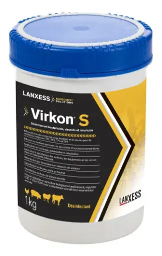 [DE0200] Désinfectant poudre virucide élevage & biosécurité — Virkon S 1 kg (agriculture biologique)
