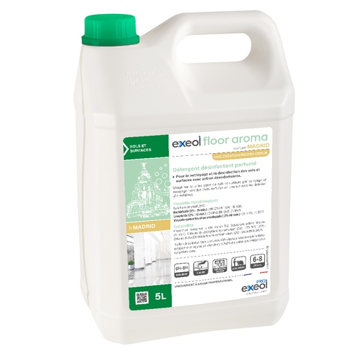 [DE0264] Détergent désinfectant parfumé sols Madrid — DDP Exeol Floor Aroma 5L