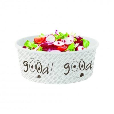 [EB0011] BOITE A SALADE RONDE GOOD KRAFT BLANC 750ML Diam150xHt60mm /50 (PCB6)