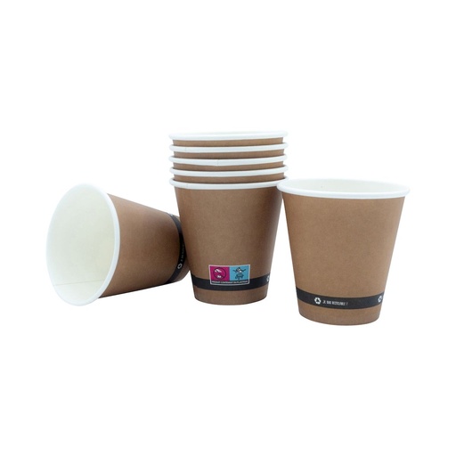 [EB0065] GOBELETS CARTON KRAFT 18cl /50 (PCB20)
