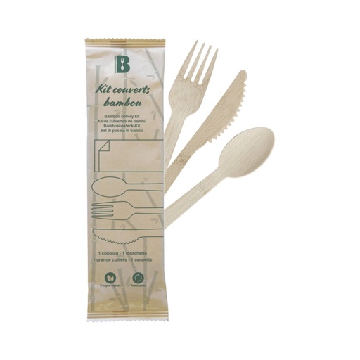 [EB0071] KIT COUVERT 4/1 bambou (cout+fourch+cuil soupe+serv) /500 (PCB1)
