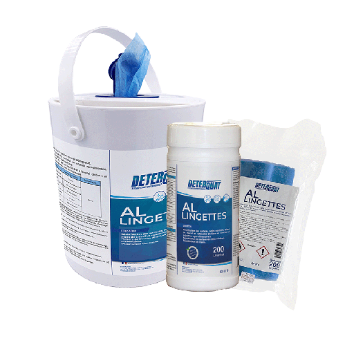 [EG0163] Lingettes désinfectantes alimentaires sans rinçage — pot de 200 - DETERQUAT AL