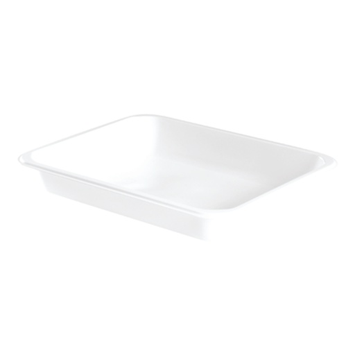 [EN0469] Plat PP 1 compartiment blanc hauteur 50 carton de 360 (PCB1)