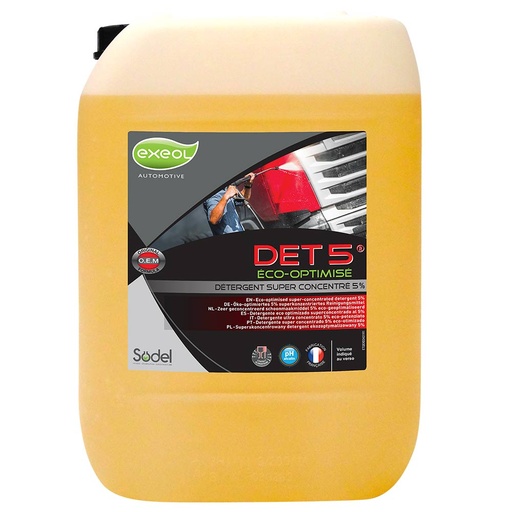 [EV0072] Shampoing carrosserie & dégraissant concentré DET 5 - Bidon 5 L