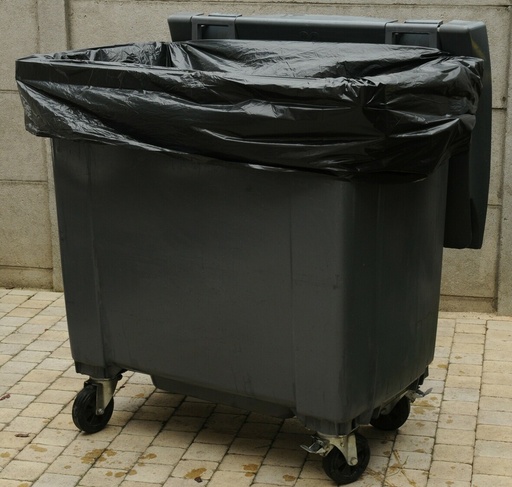 [HY0054] Housse de conteneur poubelle 750 L noire BD extra — carton de 50