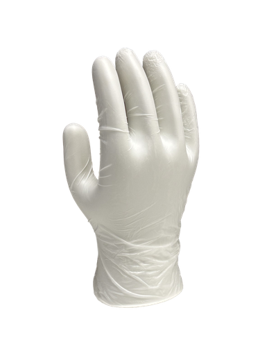 [HY0068] Gant vinyle transparent poudré taille L — boîte de 100