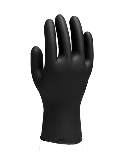 [HY0185] Gant nitrile noir premium non poudré taille L — boîte de 100