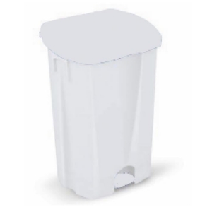 [MN0064] Poubelle PPL blanche clapet 15 L