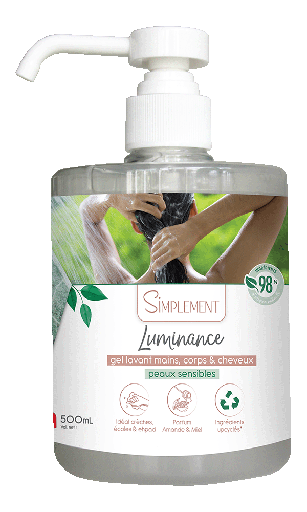 [EG0189] Gel lavant 3-en-1 LUMINANCE peaux sensibles — 500 ml