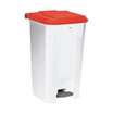 [MN0408] POUBELLE A PEDALE - 100L - UTILO - BLANC / ROUGE